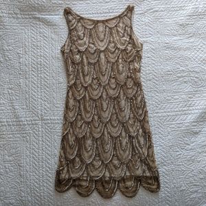 New! - Embellished Mesh Sheath Dress